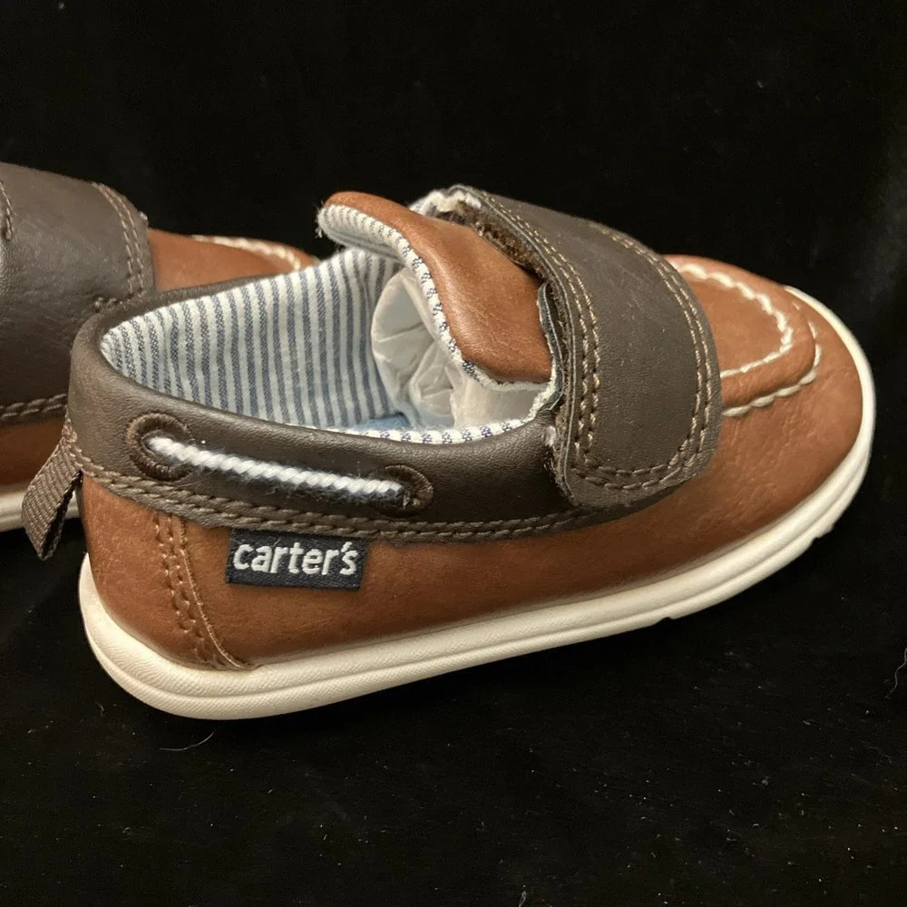 Carters Every Step Jaden Brown Walking Shoes Sz 5 Toddler Sneakers w/ Box